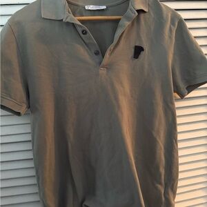 Versace Men's Polo in Grey with Black Logo